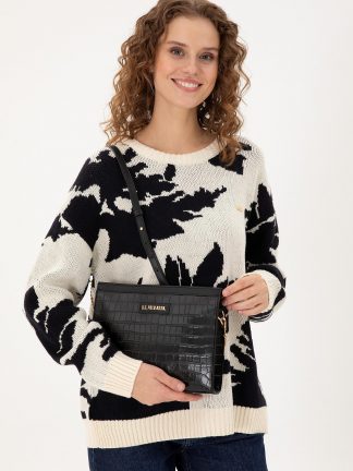 کیف دوشی زنانه مشکی یو اس پولو