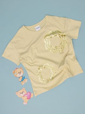 تی شرت دخترانه خاکی روشن یو اس پولو