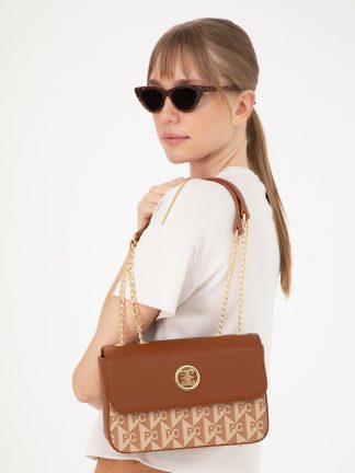 کیف دوشی زنانه قهوه ای پیرکاردین