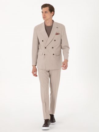 کت و شلوار مردانه قهوه ای روشن پیرکاردین