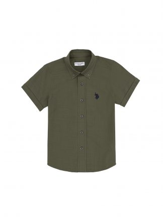 پیراهن پسرانه خاکی تیره یو اس پولو