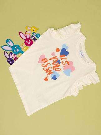 تی شرت دخترانه کرم یو اس پولو