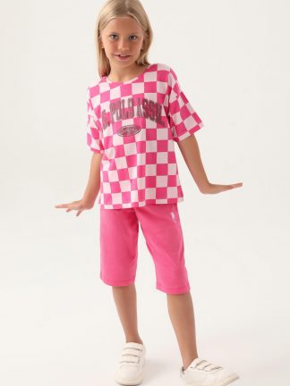 لباس خواب دخترانه صورتی یو اس پولو