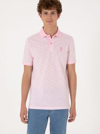 پولوشرت مردانه صورتی روشن یو اس پولو