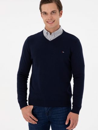 ژاکت مردانه سرمه ای یو اس پولو