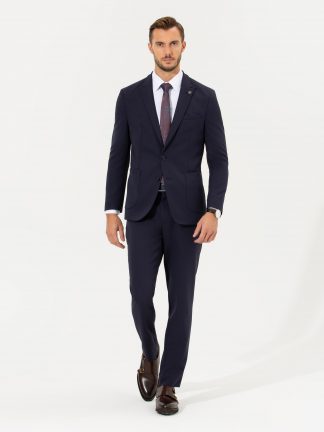 کت و شلوار مردانه سرمه ای پیرکاردین