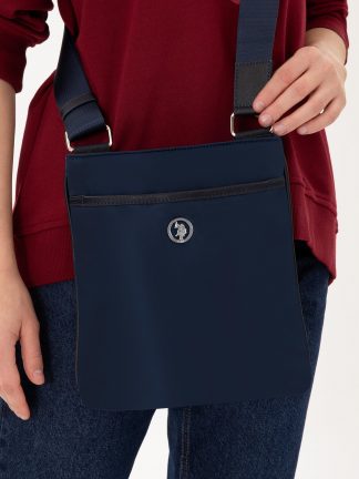 کیف دوشی زنانه سرمه ای یو اس پولو