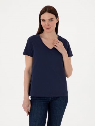 تیشرت زنانه سرمه ای پیرکاردین