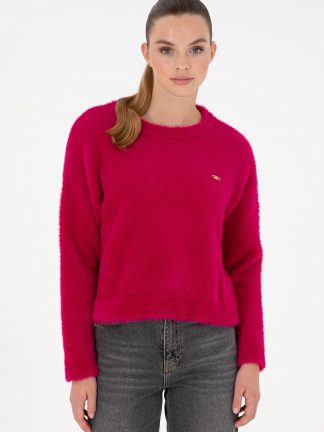 پلیور زنانه صورتی روشن یو اس پولو