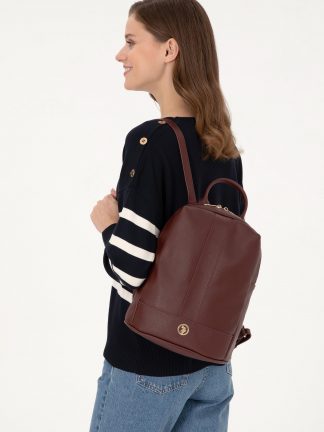 کوله پشتی زنانه زرشکی یو اس پولو