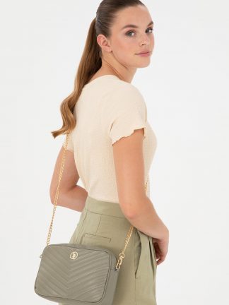 کیف دوشی زنانه خاکی روشن یو اس پولو