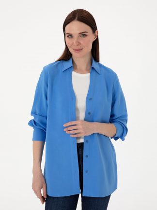 شومیز زنانه آبی پیرکاردین