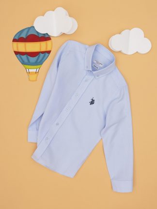 پیراهن پسرانه آبی روشن یو اس پولو