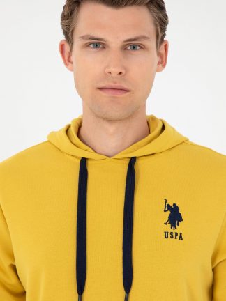 هودی مردانه زرد تیره یو اس پولو