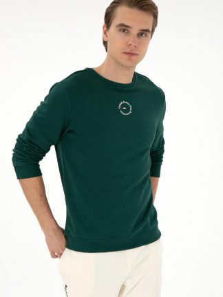 سویشرت مردانه سبز تیره یو اس پولو