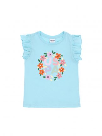 تی شرت دخترانه آبی فیروزه ای یو اس پولو