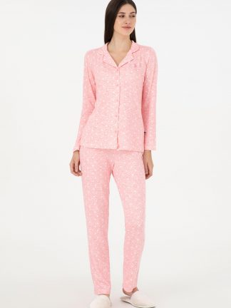 لباس خواب و لانژره زنانه صورتی یو اس پولو