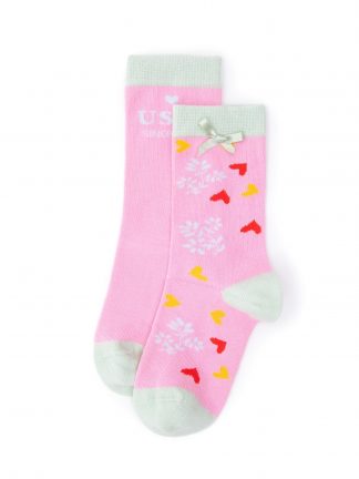 جوراب دخترانه صورتی یو اس پولو