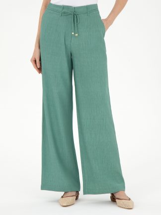 شلوار پارچه ای زنانه سبز پیرکاردین