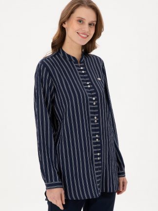 شومیز زنانه سرمه ای یو اس پولو