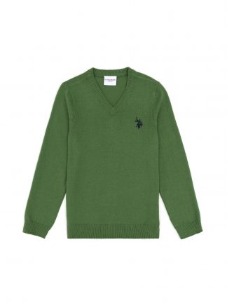پلیور پسرانه سبز یو اس پولو