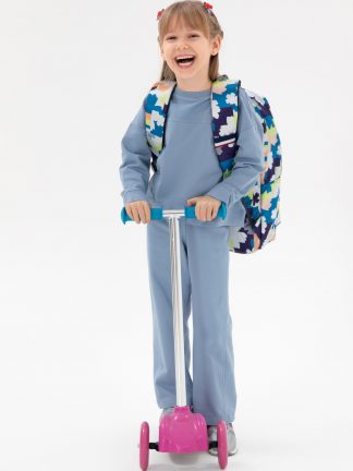 شلوار راحتی دخترانه آبی روشن یو اس پولو