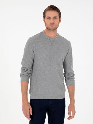 سویشرت مردانه خاکی ملانژ پیرکاردین