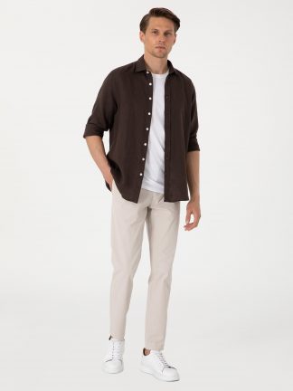 شلوار پارچه ای مردانه بژ پیرکاردین