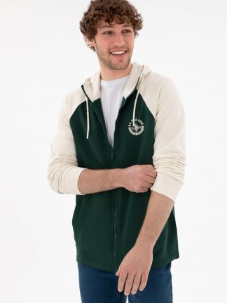 هودی مردانه سبز تیره یو اس پولو