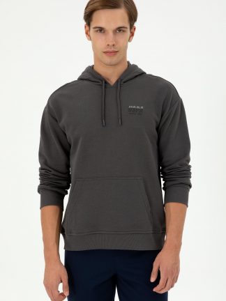 هودی مردانه خاکستری تیره یو اس پولو