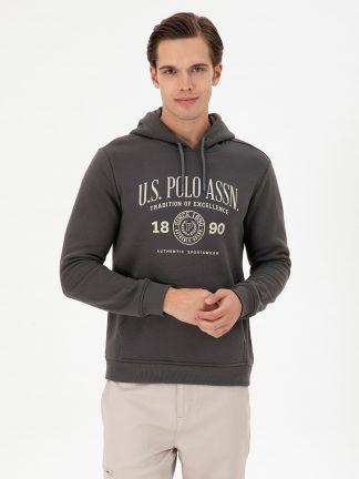 هودی مردانه خاکستری تیره یو اس پولو