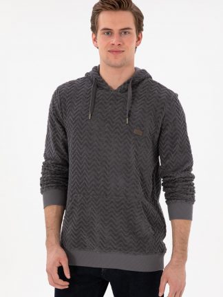 هودی مردانه خاکستری تیره یو اس پولو