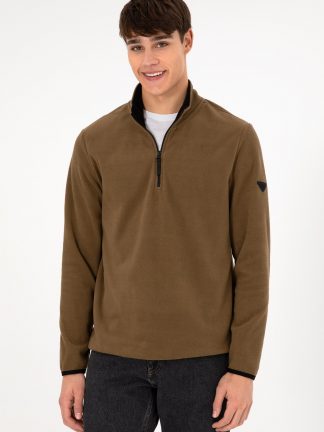 سویشرت مردانه خاکی روشن یو اس پولو