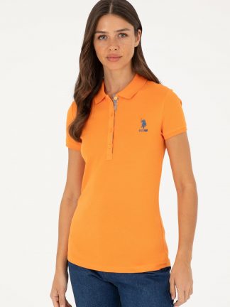 پولوشرت زنانه نارنجی یو اس پولو