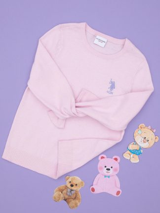 پلیور دخترانه صورتی یو اس پولو