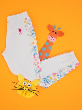 شلوار راحتی دخترانه سفید یو اس پولو