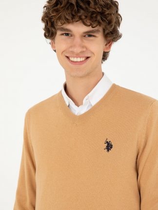 پلیور مردانه شتری یو اس پولو