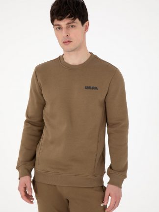 سویشرت مردانه خاکی روشن یو اس پولو