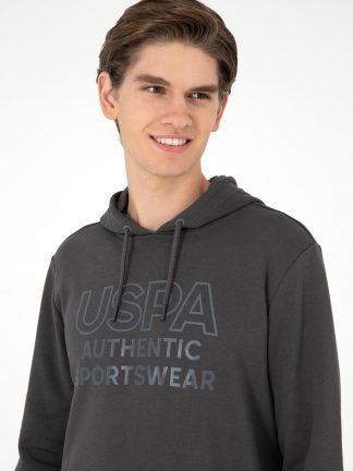 هودی مردانه خاکستری تیره یو اس پولو