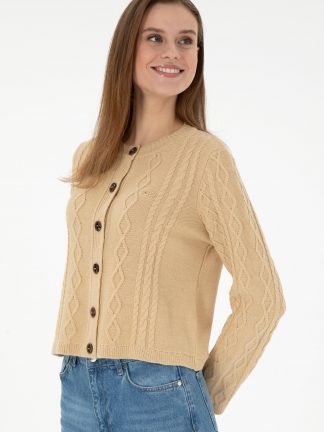 ژاکت زنانه بژ یو اس پولو