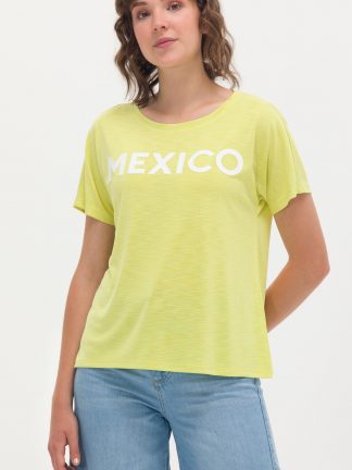 تیشرت زنانه زرد روشن یو اس پولو