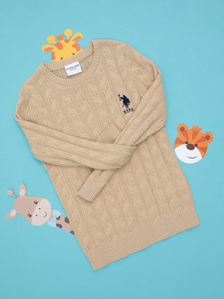 پلیور پسرانه بژ یو اس پولو