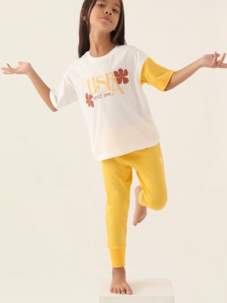 لباس خواب دخترانه کرم یو اس پولو