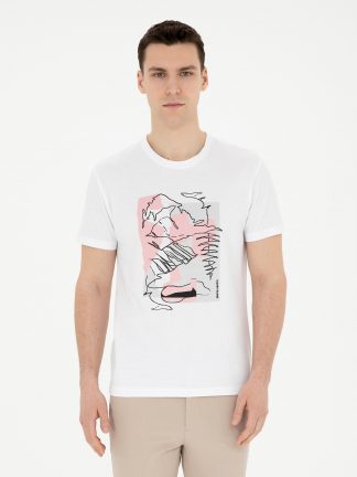 تی شرت مردانه سفید پیرکاردین