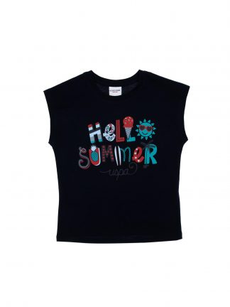 تی شرت دخترانه سرمه ای یو اس پولو