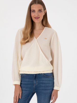 شومیز زنانه کرم یو اس پولو