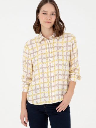 شومیز زنانه کرم یو اس پولو