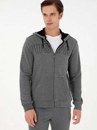 هودی مردانه خاکستری تیره یو اس پولو