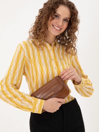 کیف دوشی زنانه قهوه ای یو اس پولو