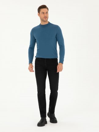 شلوار جین راسته مردانه مشکی پیرکاردین